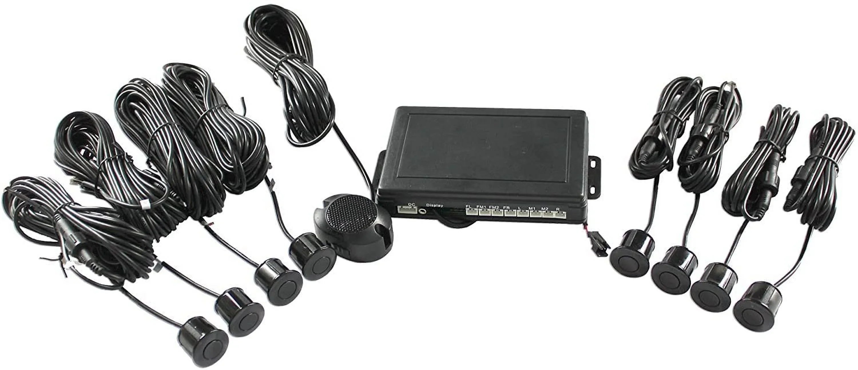 Boyo VTSR220 Rear 4 and Front 4 Parking Sensors with Waterproof Connector, Ebony