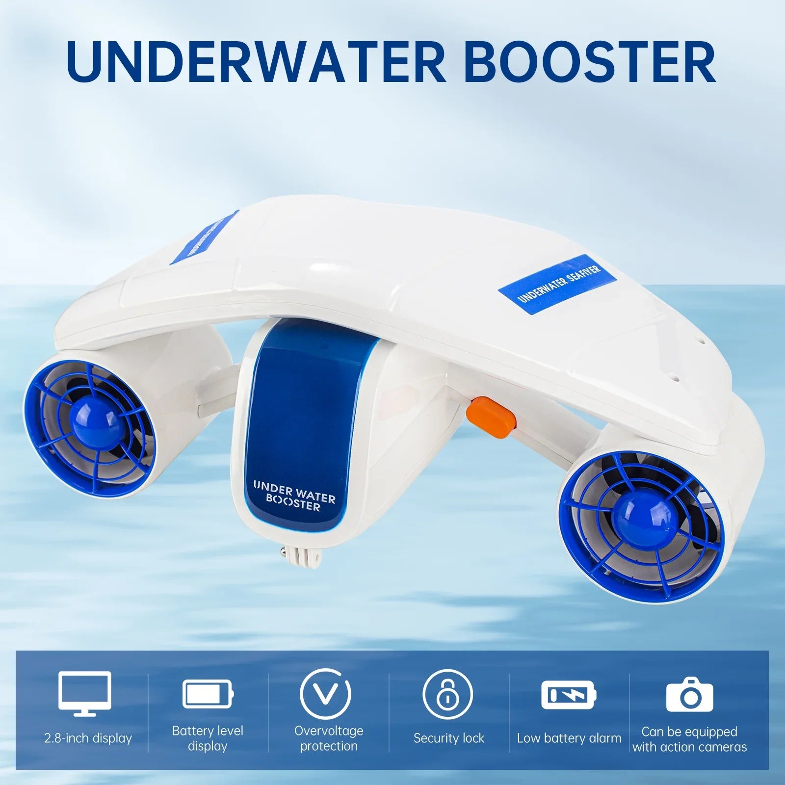 Aibecy Enhance Your Diving Adventures with Andoer Electric Underwater Sea Water Propeller Booster - 2 Speed Levels