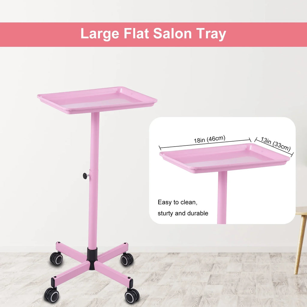 Bestauty Storage Shelf,Adjustable Salon Hair Color Wheels Movable Salon Wheels Tattoo Salon Pink Hair Wheels Salon Use Salon Clinic Spa Beauty Salon Clinic Professionals Wheels Tattoo Cart