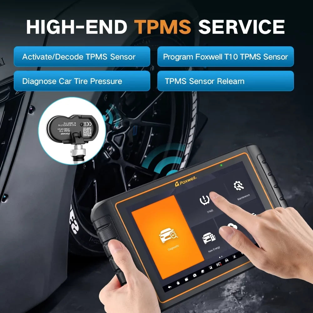 Foxwell GT75TS OBD2 Scanner Automotive Bidirectional Diagnostic Tool Professional ECU Coding Active Test TPMS Programming Tool Car Code Reader All System Scanner with 36 Reset Services EOBD OBD Tool