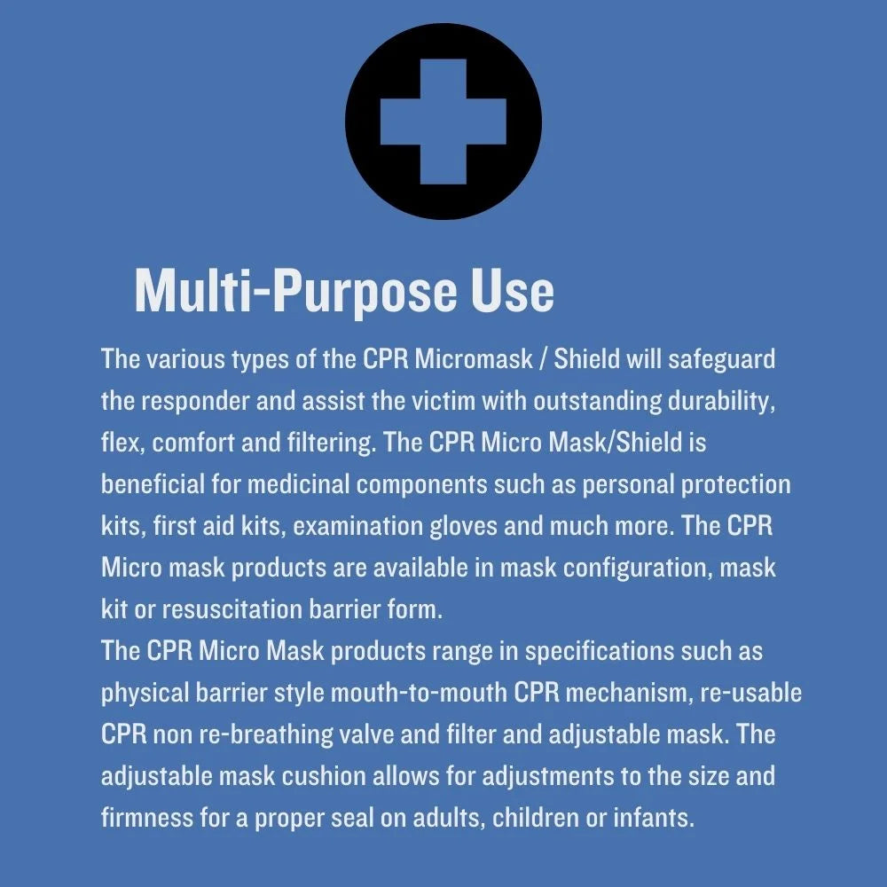 Emergency Response Products, CPR Micromask, Clear and Re-Usable with Adjustable Mask - 10 Each