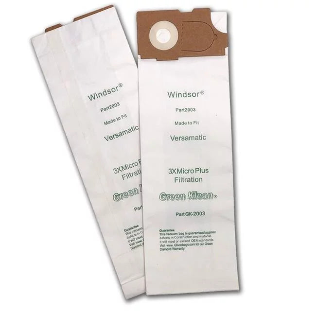 Green Klean Triple S SSS Prosense II Vacuum Same as Windsor Versamatic Triple Layer Individuals Vacuum Bags - 10 per Case - Case of 10
