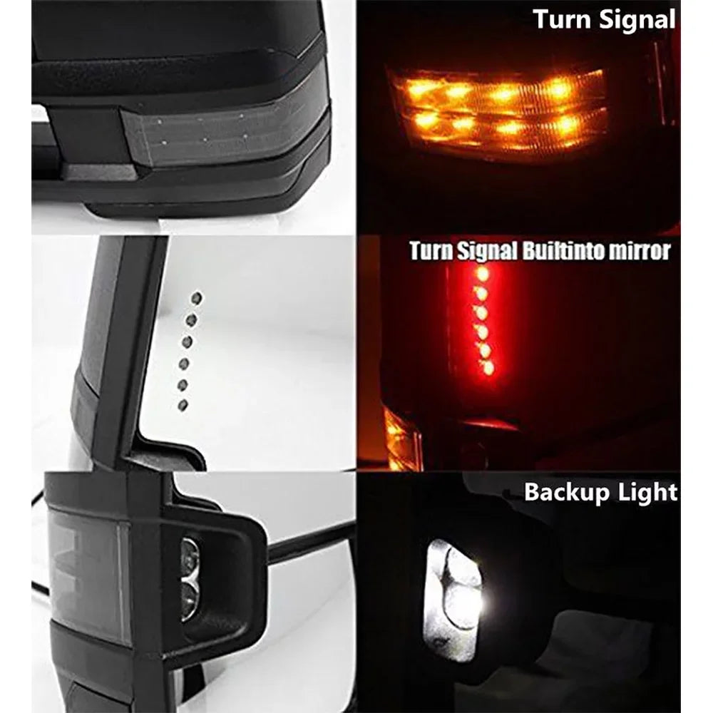 Power Heated Smoke Turn Lamp+Backup Base Tow Mirror For 07-13 Silverado Sierra Fits select: 2007-2014 CHEVROLET SILVERADO, 2007-2013 CHEVROLET TAHOE