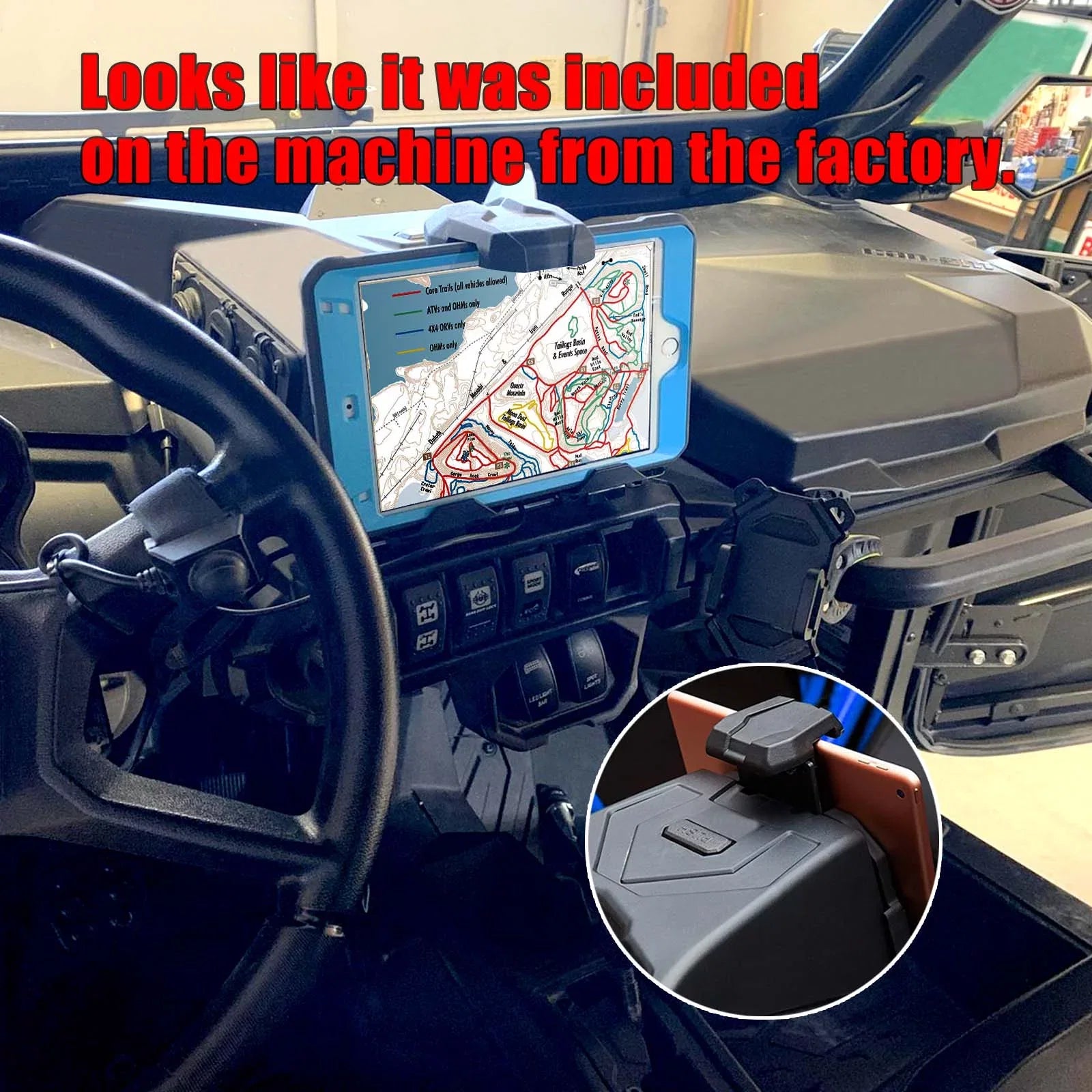 GFYSHIP UTV Electronic Device Tablet Phone Holder For 2019-2022 Can AM Maverick Sport Trail Commander 2021-2022 Storage Box Organizer