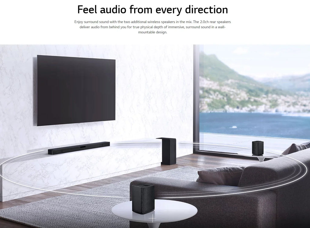 LG 4.1 Channel 420W Soundbar Surround System with Wireless Speakers - SLM4R
