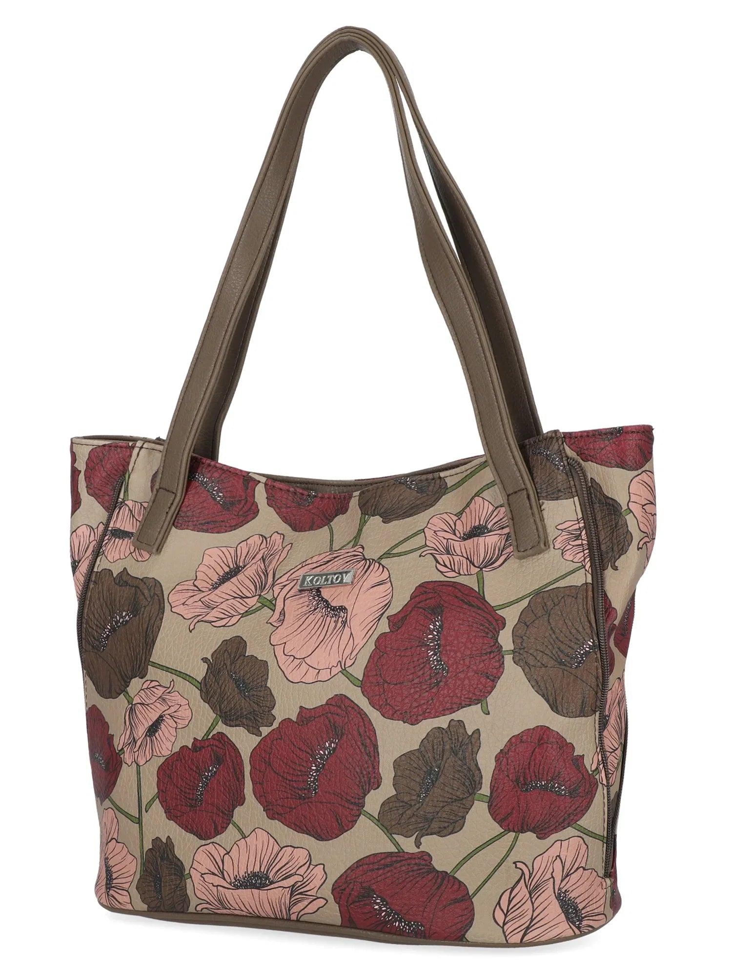Koltov Vegan Leather Emily East West Tote, Marbella / Bay Leaf