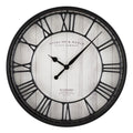 Better Homes & Gardens 20" Ebony and White Analog Round Raised Roman Numerals Grill Wall Clock