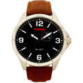 Wrangler 48mm Midnight Interface Brown Strap Watch
