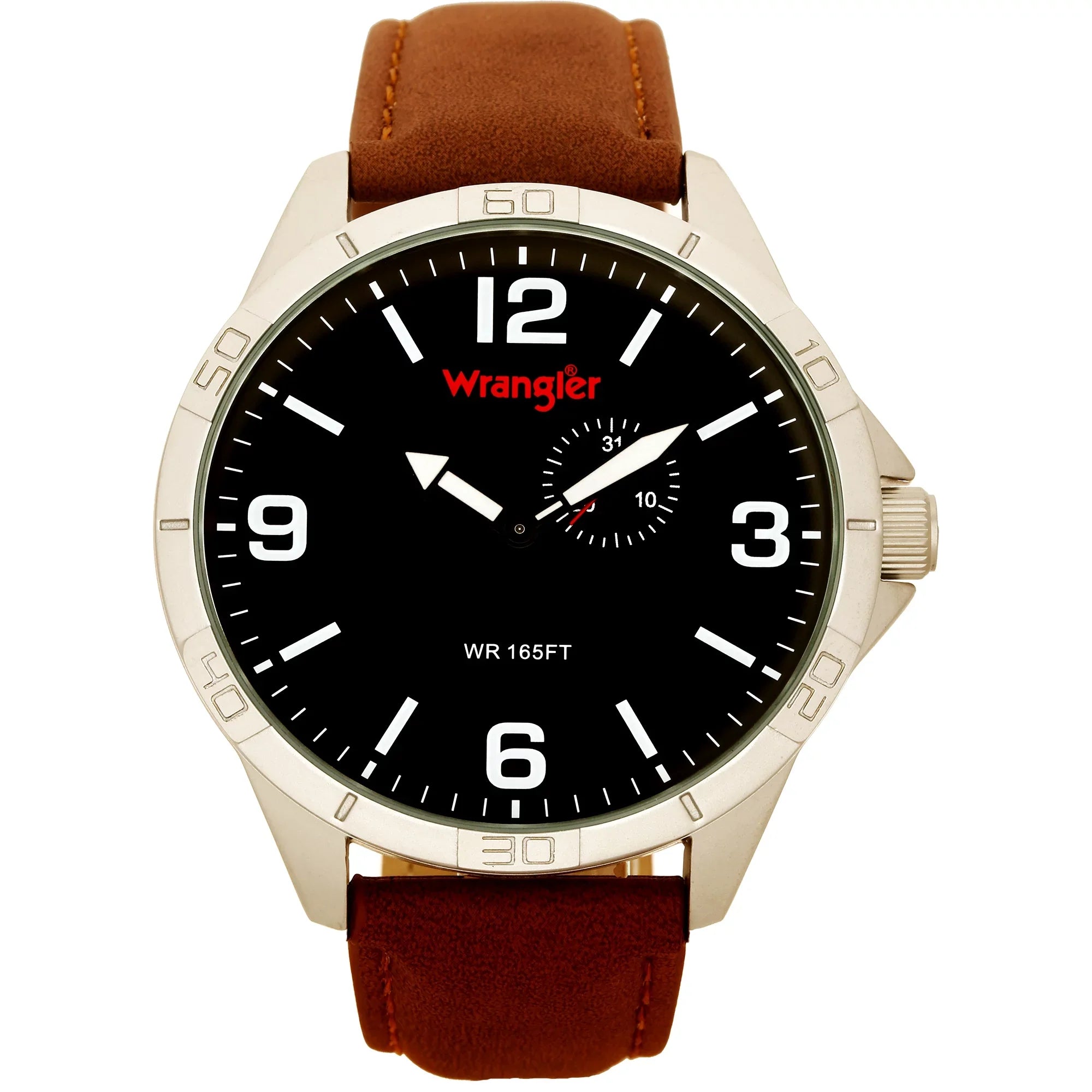 Wrangler 48mm Midnight Interface Brown Strap Watch