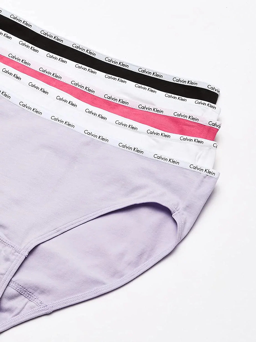 Calvin Klein People Cotton Stretch Logo Bikini Panty 5 Pack, Pink Purple, XL