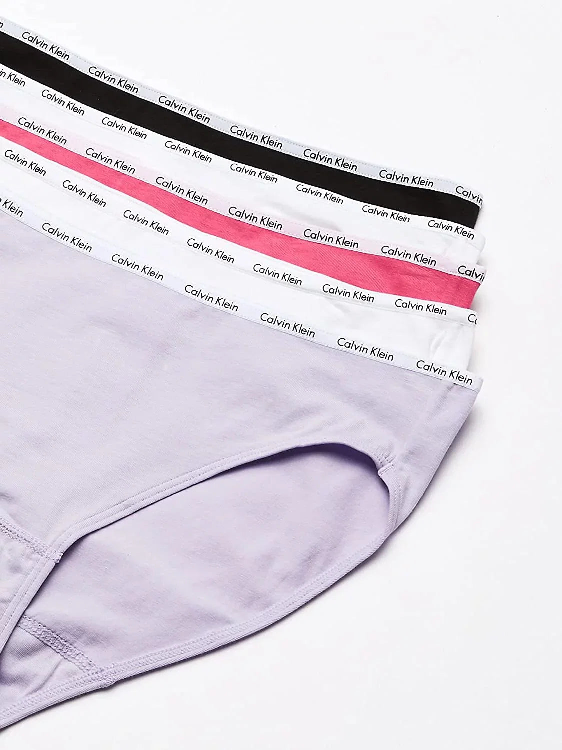 Calvin Klein People Cotton Stretch Logo Bikini Panty 5 Pack, Pink Purple, XL