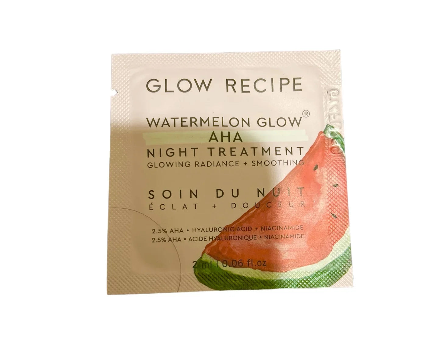 3 x Glow Recipe Watermelon Glow AHA Night People sample packets 0.05 fl Oz each