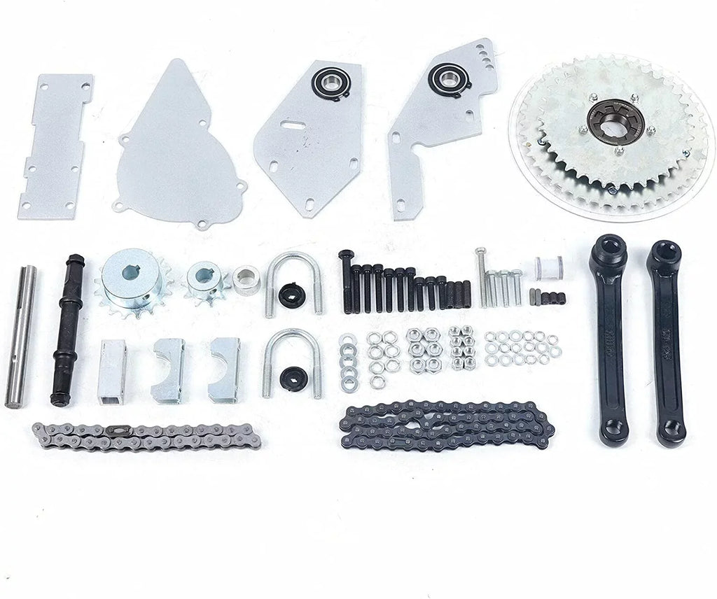 Bike Shifter Jackshaft Conversion Kit Set 415 Chain Silver for 2-Stroke Gas Motorcycles