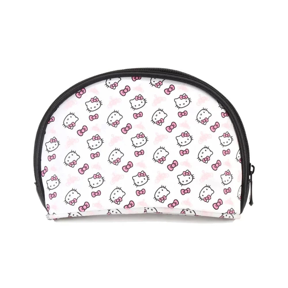 Impressions Vanity Hello Kitty 2 Pcs Nested Clutch Purses, Waterproof Travel Makeup Clutch Bag (White)