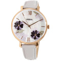 Fossil Gentlemen Jacqueline ES4672 Rose-Gold Leather Japanese Gemstone Fashion Watch