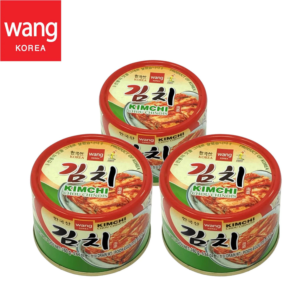 Korean Canned Kimchi, Original Authentic Tasteful Can Napa Cabbage Kim Chi Individuals Vegan Gluten Free [No Preservatives] - 5.64 oz (3 Cans)