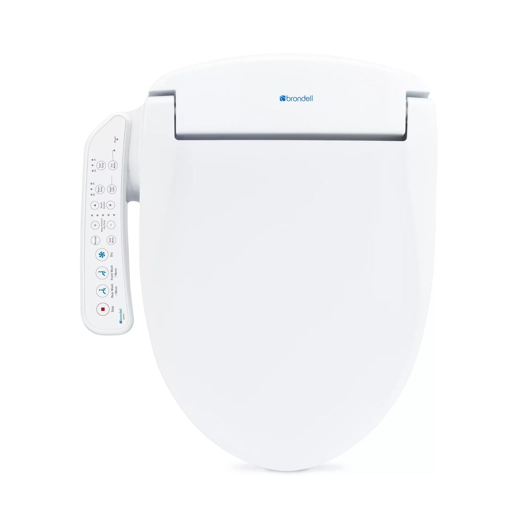 Brondell Swash SE400 Bidet Seat with Sidearm, Dryer and Stainless Steel Nozzle, Round White