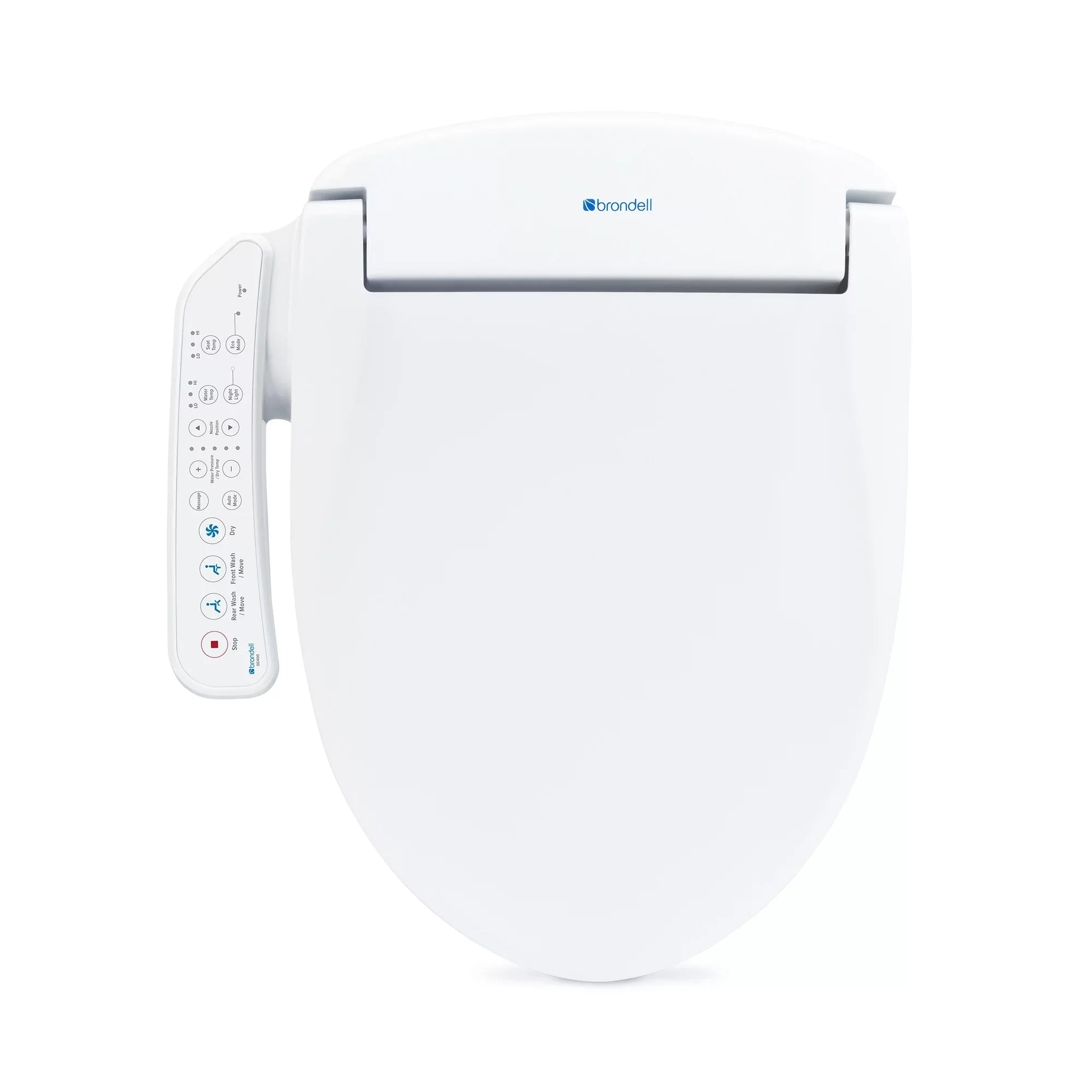 Brondell Swash SE400 Bidet Seat with Sidearm, Dryer and Stainless Steel Nozzle, Round White