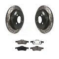 Transit Auto - Rear Coated Drilled Slotted Disc Brake Rotors And Semi-Metallic Pads Kit For Mini Cooper KDS-100458