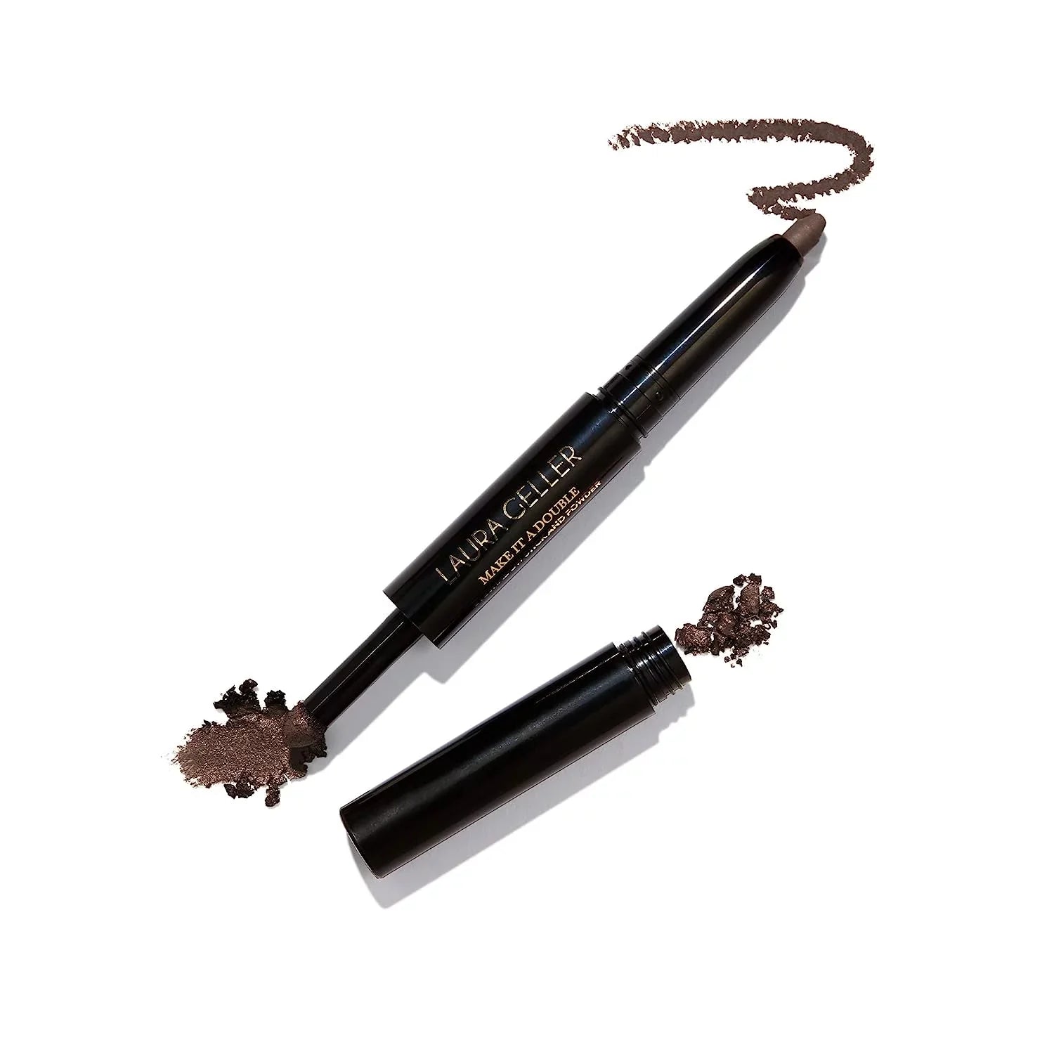 LAURA GELLER NEW YORK Make It A Double Edge Eyeshadow - Absinthe - Cream Eyeshadow Stick + Matching Powder Eyeshadow - Crease-Proof and Smudge-Proof