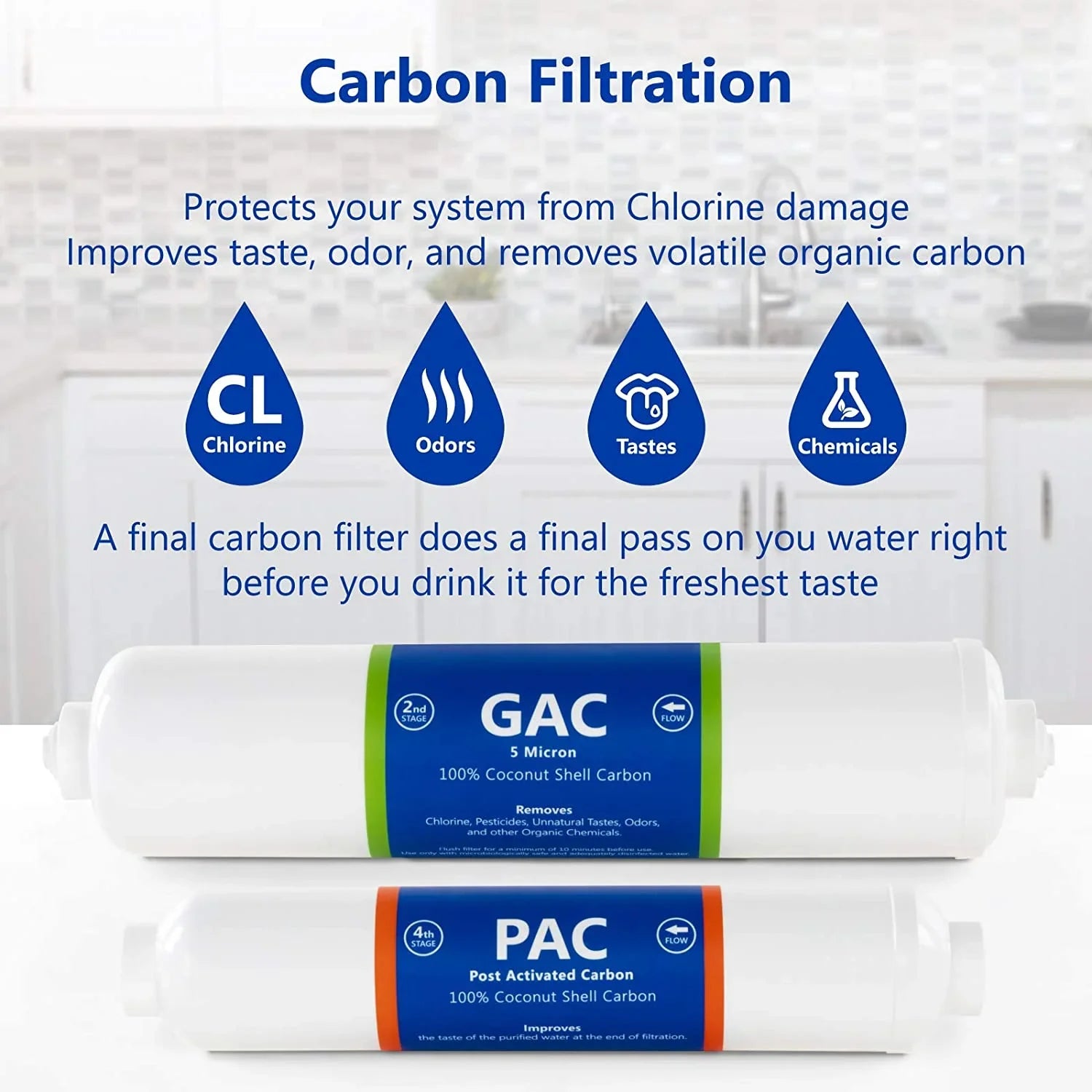 countertop reverse osmosis system Individuals filter set 3 inline filters 1?4” quick connect filter cartridges - Individuals gac and pac carbon filters 6 month filter set