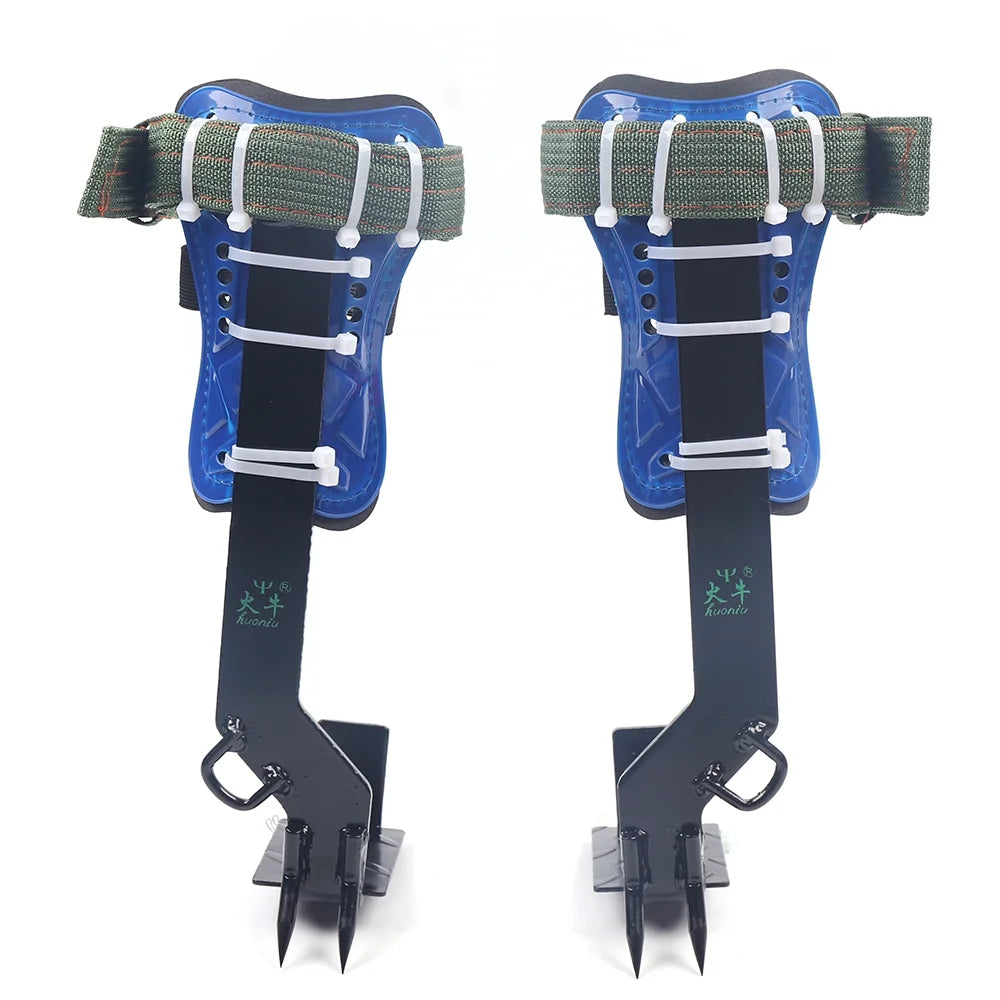 Tree Climbing Spikes Set 2 Gears with Adjustable Safety Harness Belt Straps, Tree Pole Climbing Shoes Tool for Picking Fruit, Hunting Observation, Indoor Climbing and Sports
