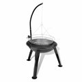 Dcenta Charcoal BBQ Stand with Hanging Round Grill Plate Steel Barbecue Stand for Camping Cooking, Grilling, Smoking, Picnic, Hiking, Party, Garden, Patio 28.3 x 48.4 Inches (Diameter x H)