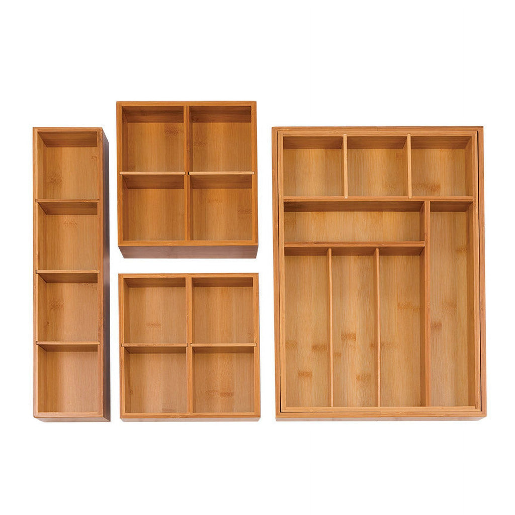 Classics 4-Piece Expandable Bamboo Drawer Organizer Set