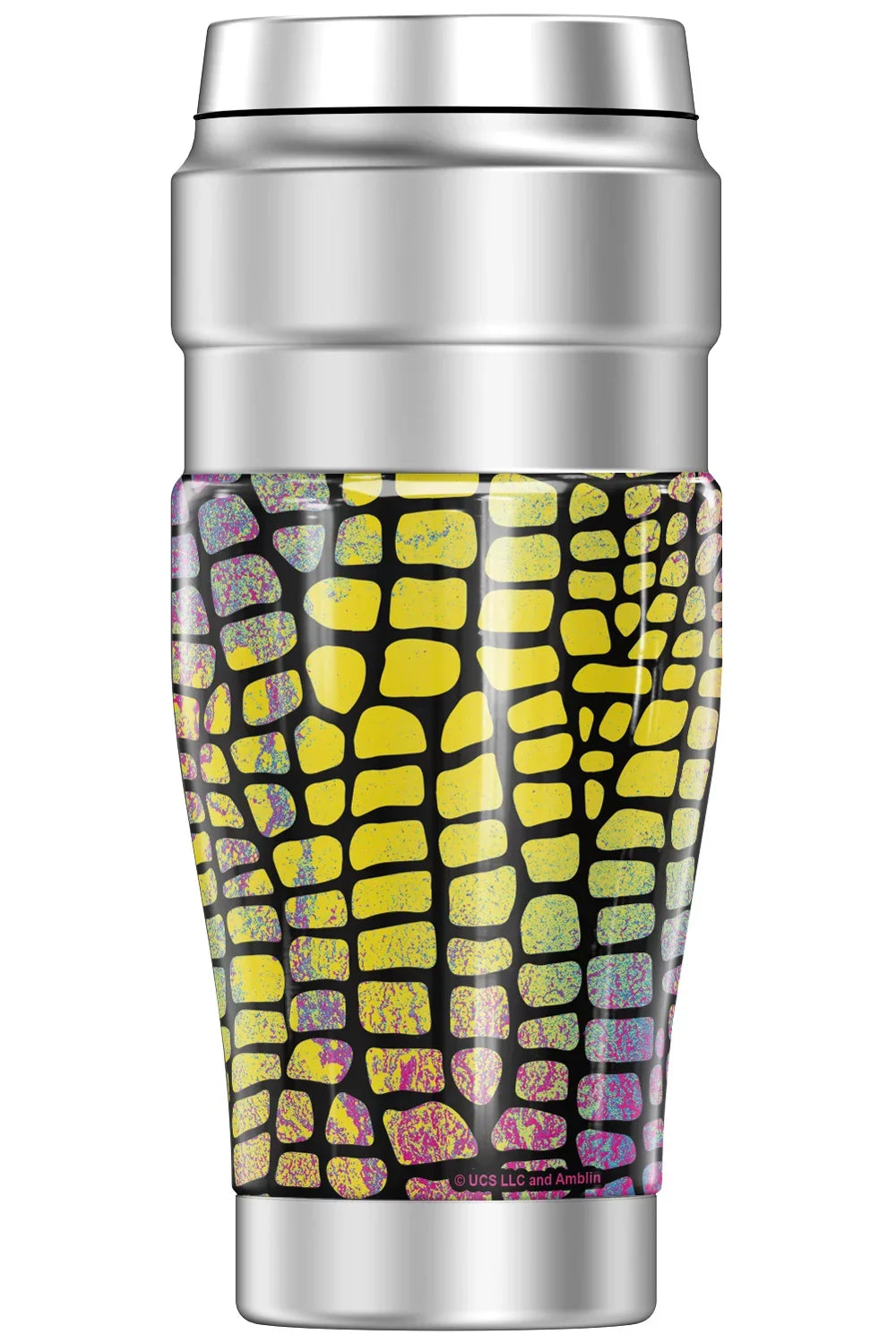 Jurassic World Neon Cmyk Scales THERMOS STAINLESS KING Stainless Steel Travel Tumbler, Vacuum insulated & Double Wall, 16oz