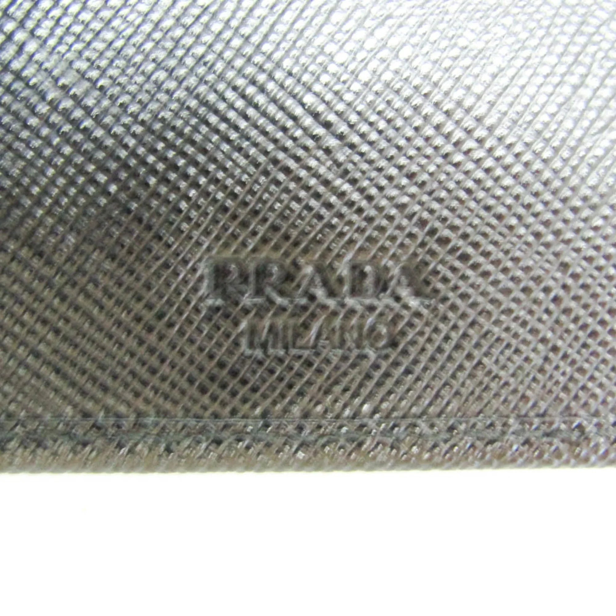 Pre-Owned Prada Saffiano 2M0836 People Leather Long Wallet (bi-fold) Dark (Good)
