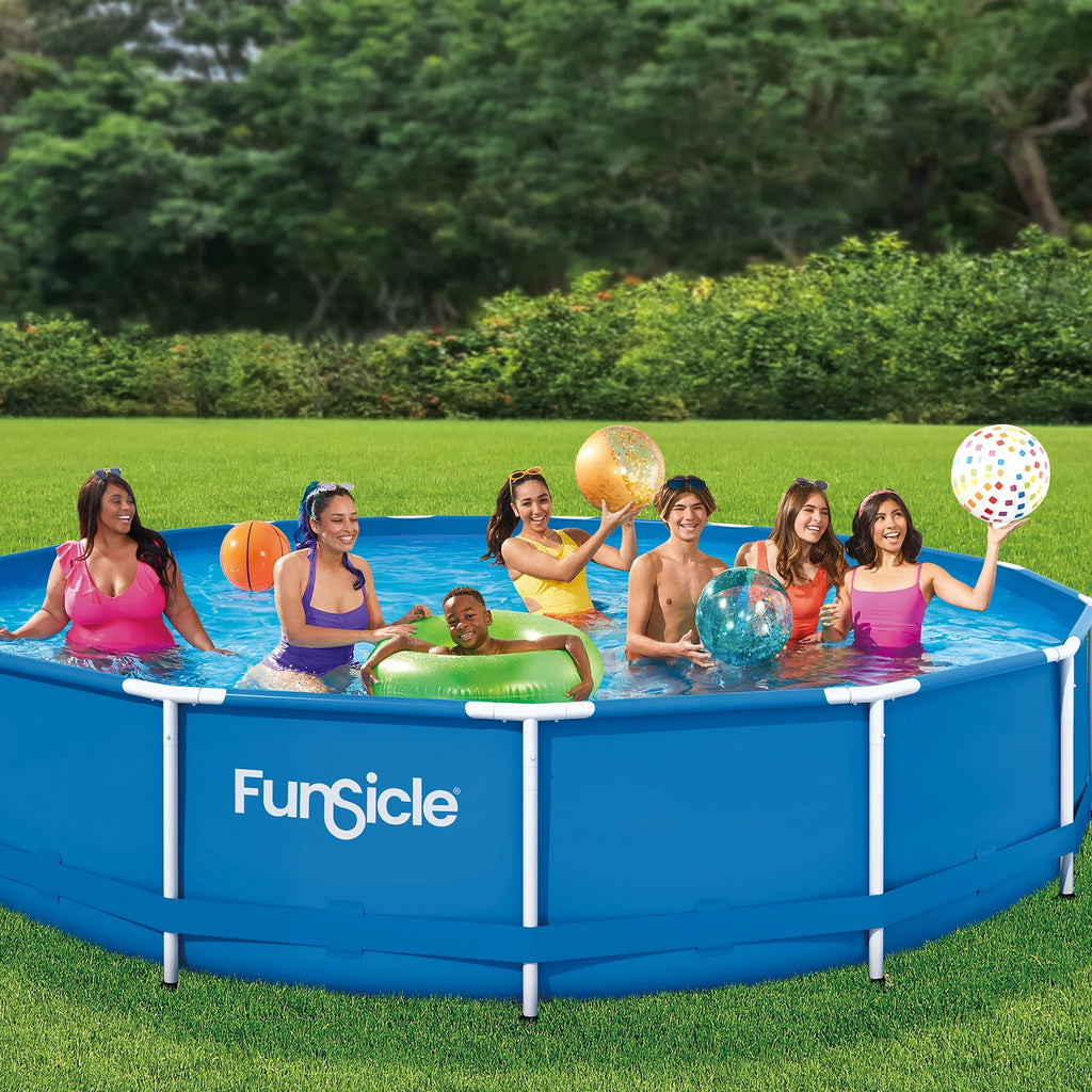 Funsicle 15 ft Activity Above Ground Frame Swimming Pool, with Filter Pump, Round, Age 6 & up