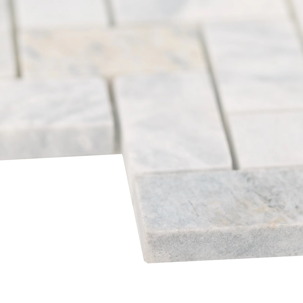 MSI Capri Blue Herringbone 12 in. X 12 in. Honed Mosaic Marble Floor And Wall Tile