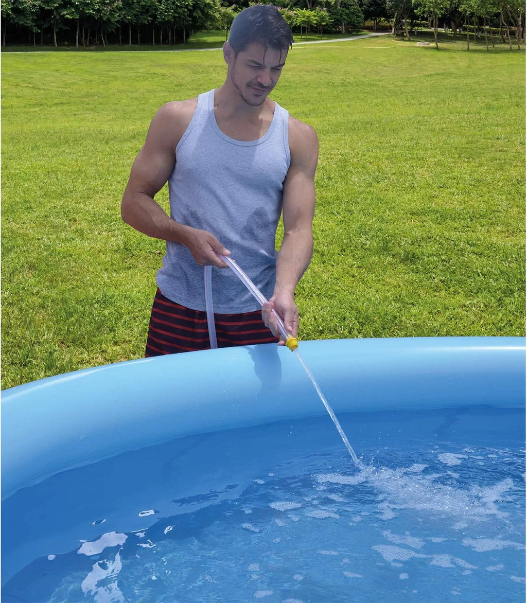 Avenli 8 Foot X 25 Inch 2 To 3 Person Capacity Prompt Set Above Ground Inflatable Outdoor Backyard Swimming Pool, Blue