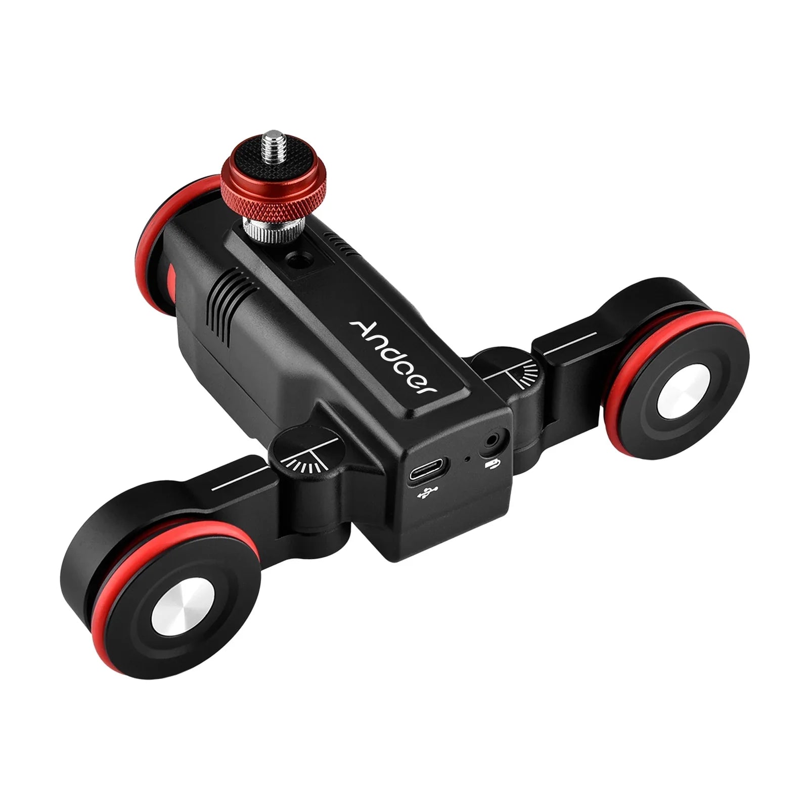 Andoer Video Dolly,3-wheels Motorized Slider Auto Dolly 3-wheels App Time-lapse Line Mobile App Time-lapse Dolly Car Mobile Video Auto Dolly Motorized Slider Dolly Wireless Car Mobile App L5i