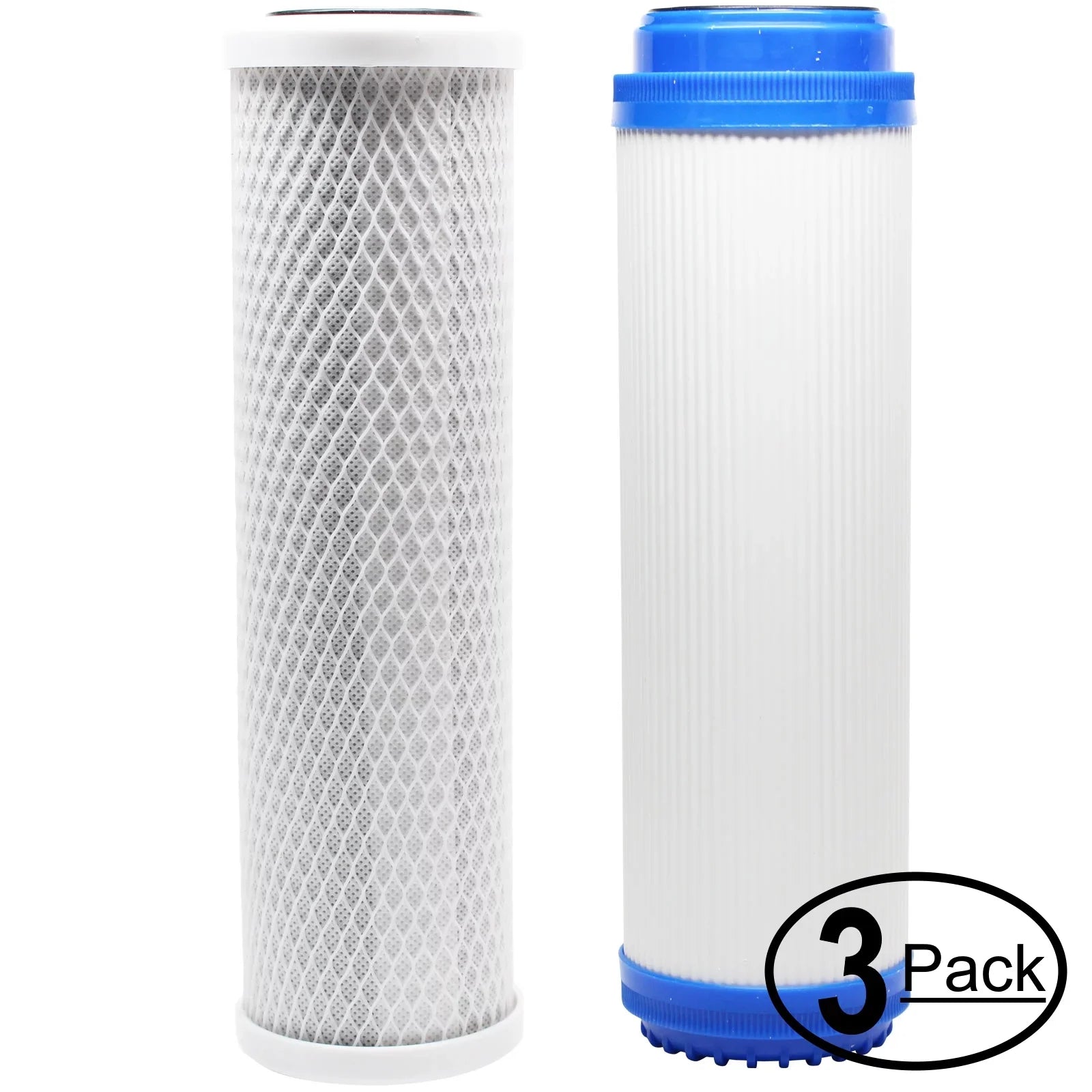 3-Pack Gentlemen for Filter Kit for H2O Distributors H2O-RUS-200 RO System - Includes Carbon Block Filter & Granular Activated Carbon Filter - Denali Pure Brand