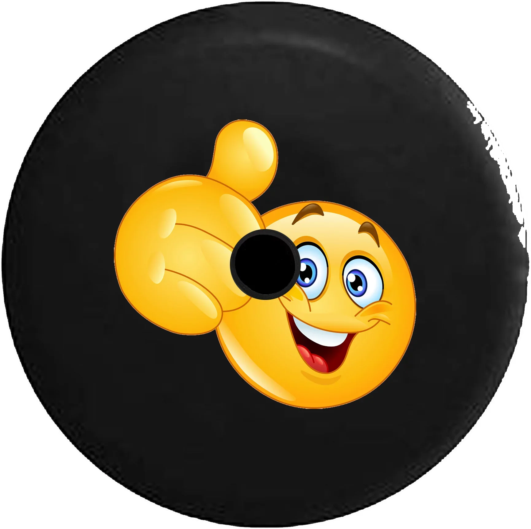 2018 2019 Wrangler JL Backup Camera Smiling Thumbs Up Emoji Text Spare Tire Cover for Jeep RV 32 Inch