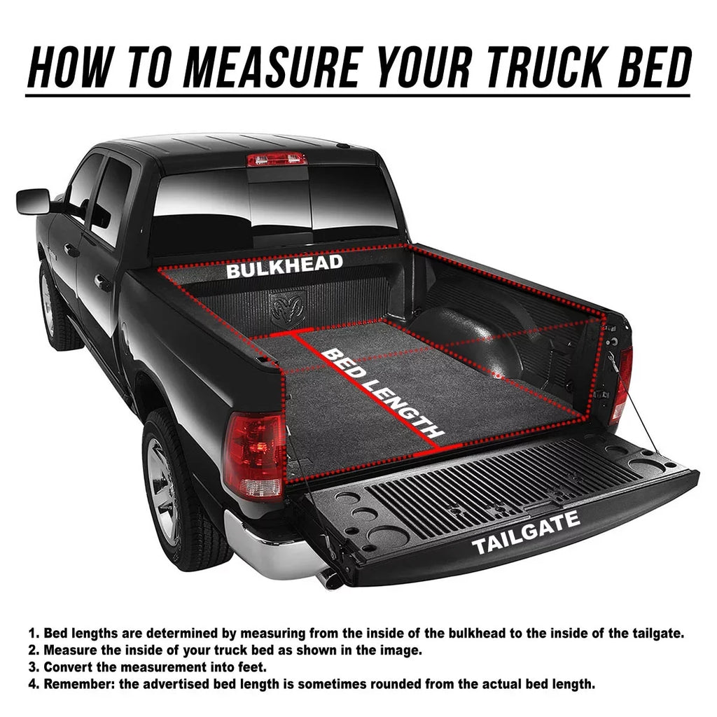 Auto Drive Soft Roll up Truck Bed Tonneau Cover Fits 2005 - 2023 Nissan Frontier 4' 11" Bed (58.6")