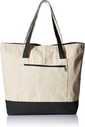 Sturdy Tote Bags 12Oz Canvas With Front Zipper Pocket Large Fancy Reusable Gift Tote Bags