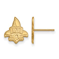 14k Yellow Gold Official Licensed Collegiate University of New Orleans (UNO) Small Post Earrings