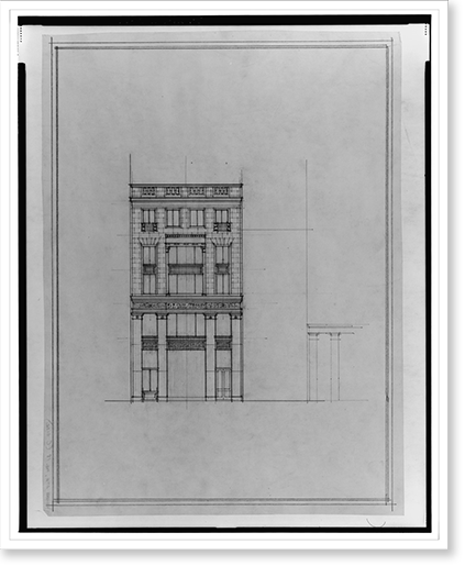 Historic Framed Print, [Two office buildings for B.F. Saul, 15th Street, N.W. (lots 69 and 10, square 218), McPherson Square, Washington, D.C. Front elevation], 17-7/8" x 21-7/8"
