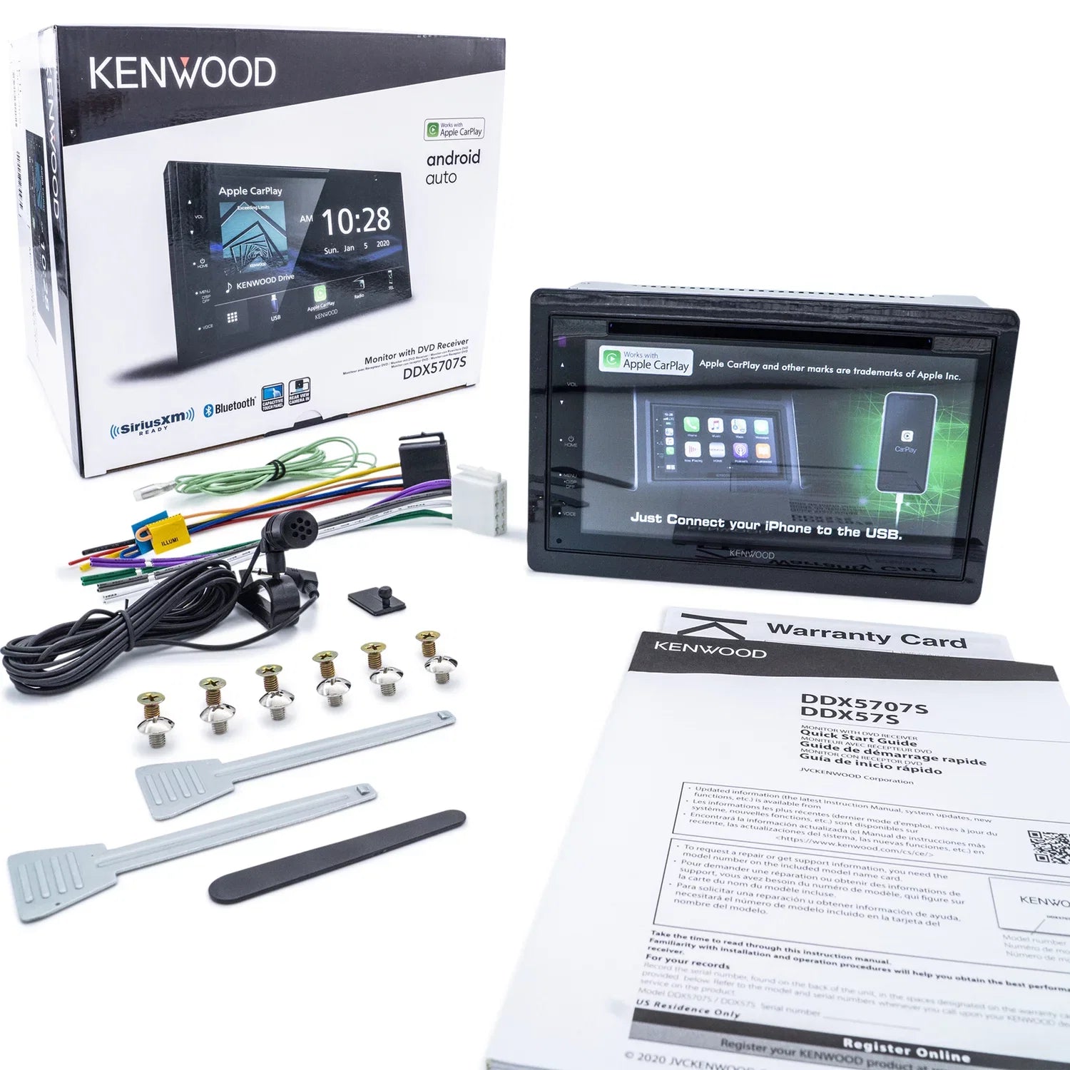 Kenwood DDX5707S 6.8-in Double-DIN In-Dash DVD Receiver & CMOS-130 Rearview Camera