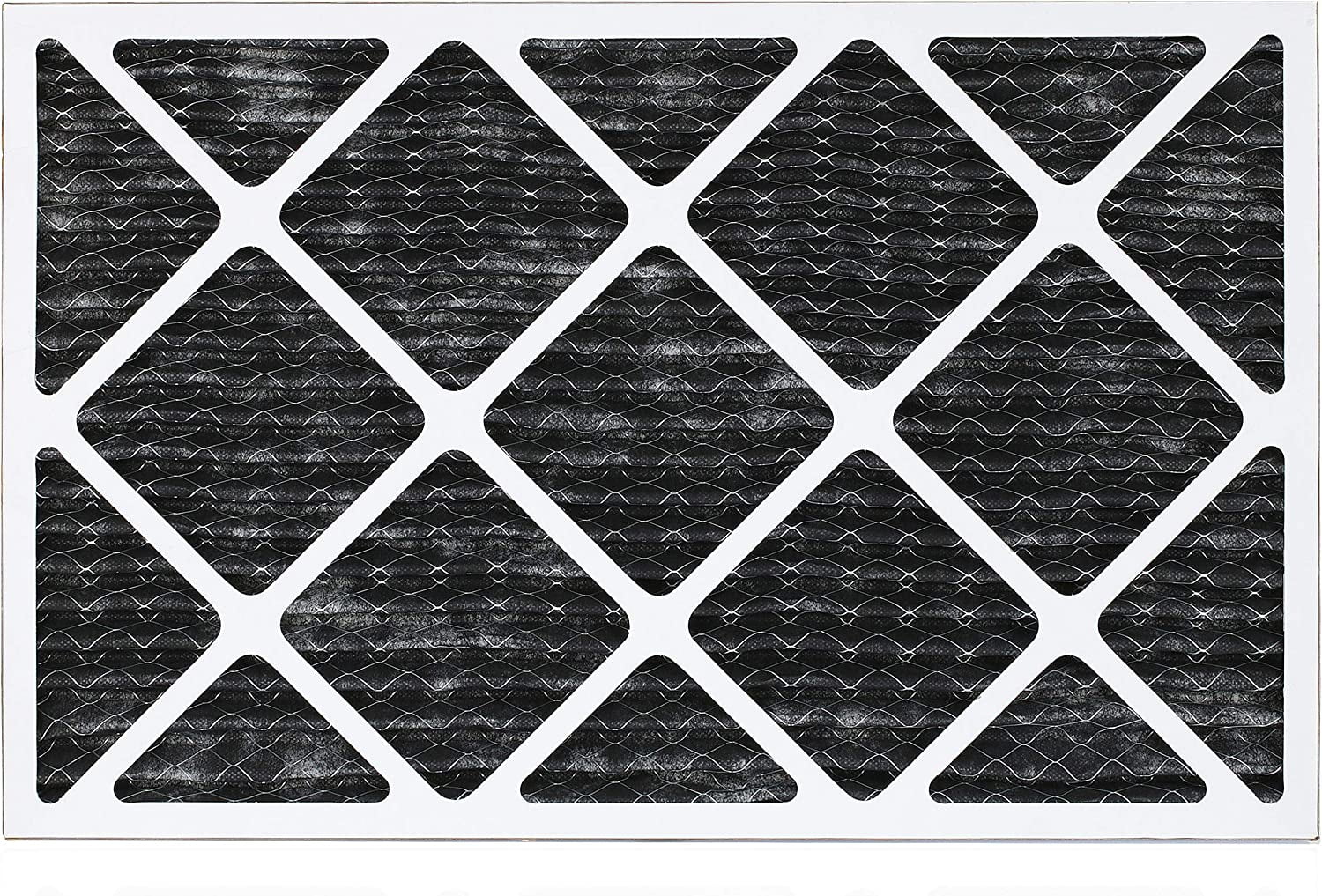 Filterbuy 12x20x1 MERV 8 Odor Eliminator Pleated HVAC AC Furnace Air Filters with Activated Carbon (5-Pack)