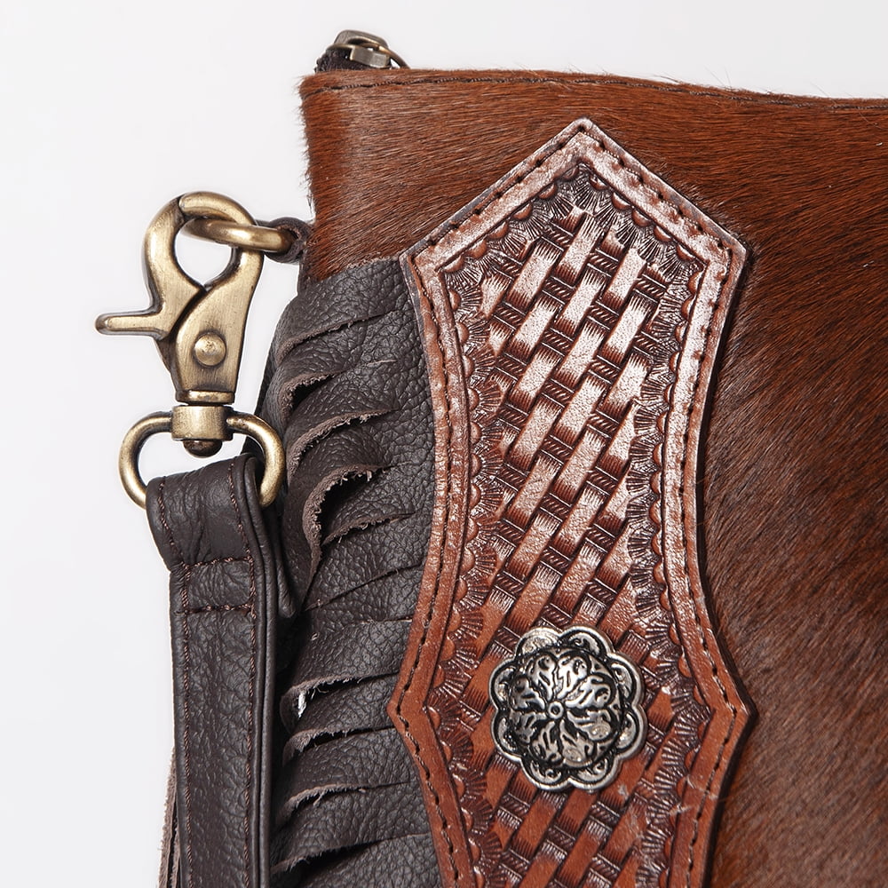 KB OHLAY KBK101 HOBO Hand Tooled Hair-on Genuine Leather Gentlemen bag western handbag purse