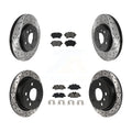 Transit Auto - Front Rear Coated Drilled Slotted Disc Brake Rotors And Semi-Metallic Pads Kit For Mini Cooper KDS-100773