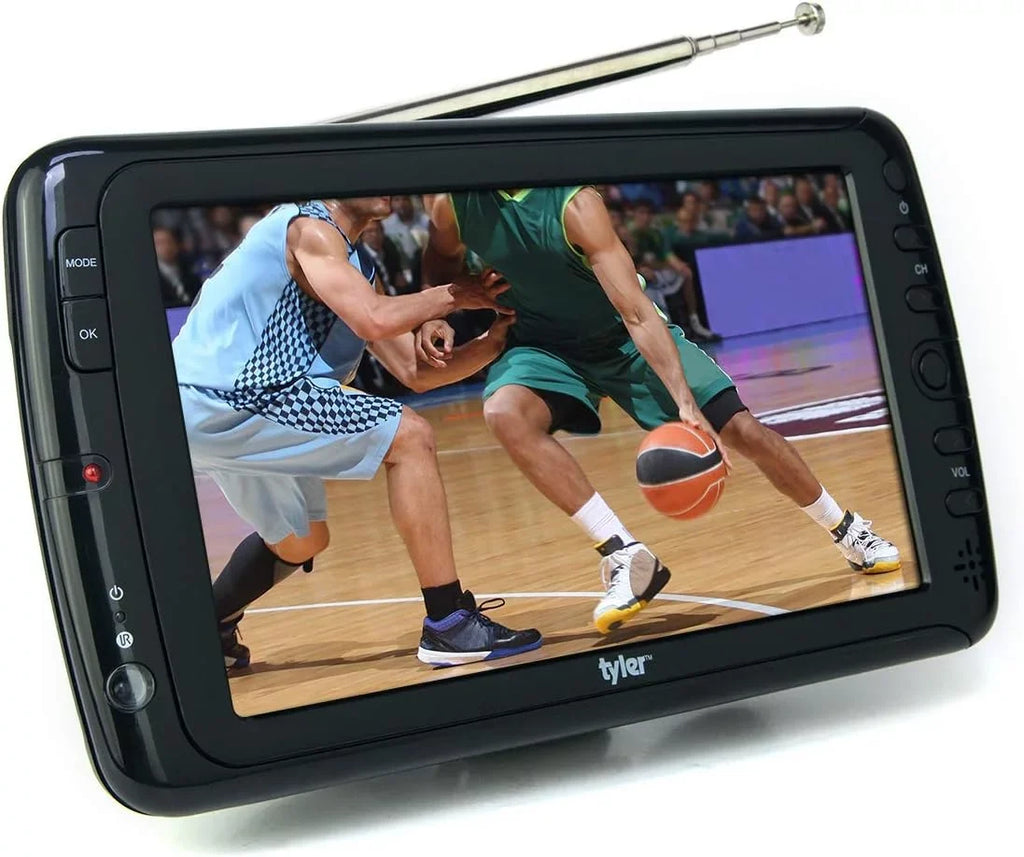 Tyler 7" Portable TV LCD Monitor Rechargeable Battery Powered Wireless Capability HD-TV, USB, HDMI Input, AC/DC, Remote Control Built In Stand Small For Car Kids Travel (Refurbished)