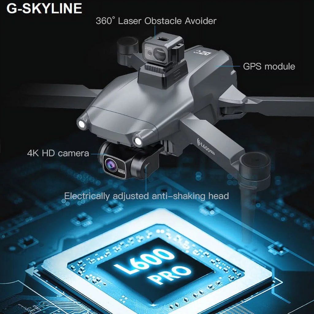 G-SKYLINE L600 PRO Full 4K Dural Camera GPS FPV 5G Drone Brushless Power 3Km RC distance