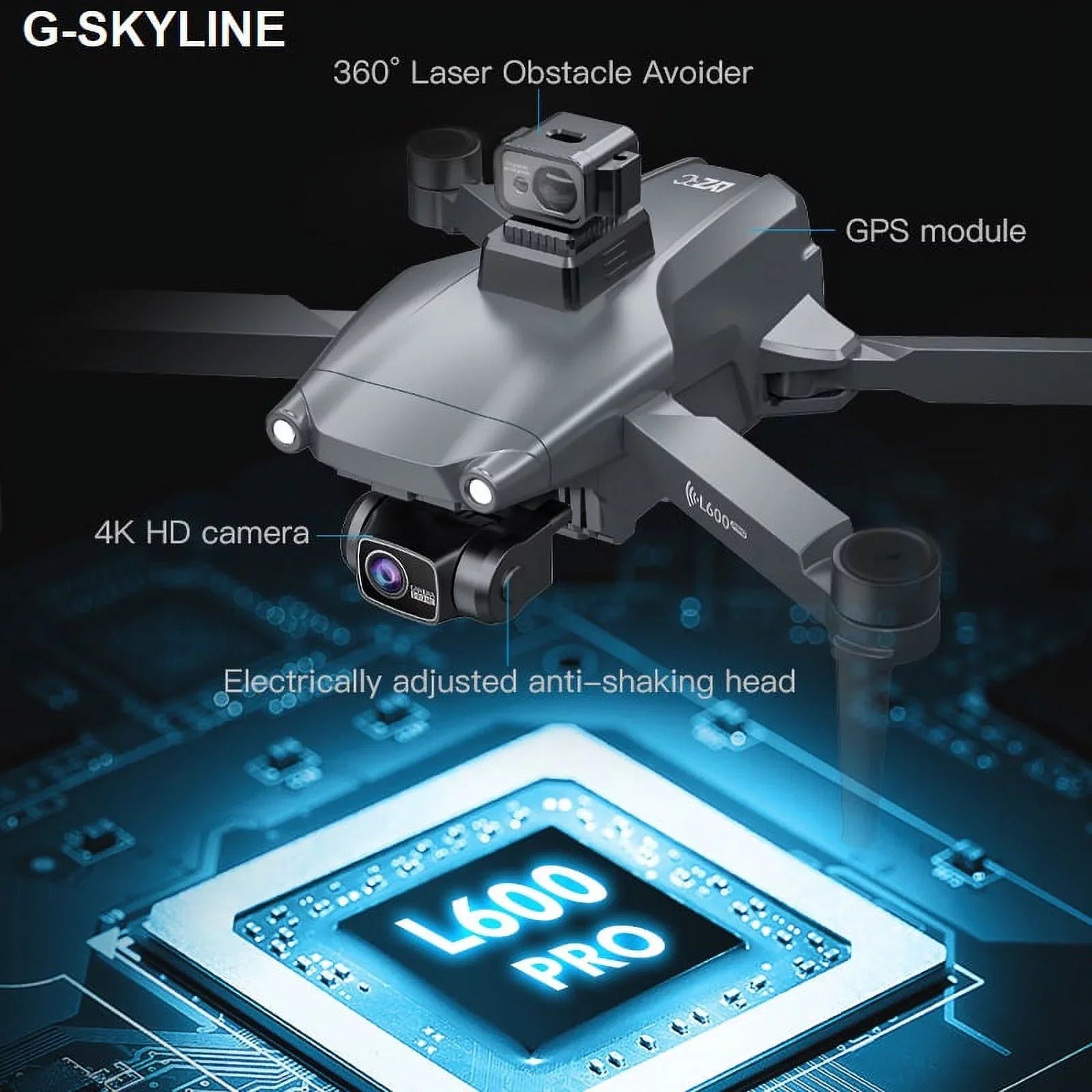 G-SKYLINE L600 PRO Full 4K Dural Camera GPS FPV 5G Drone Brushless Power 3Km RC distance