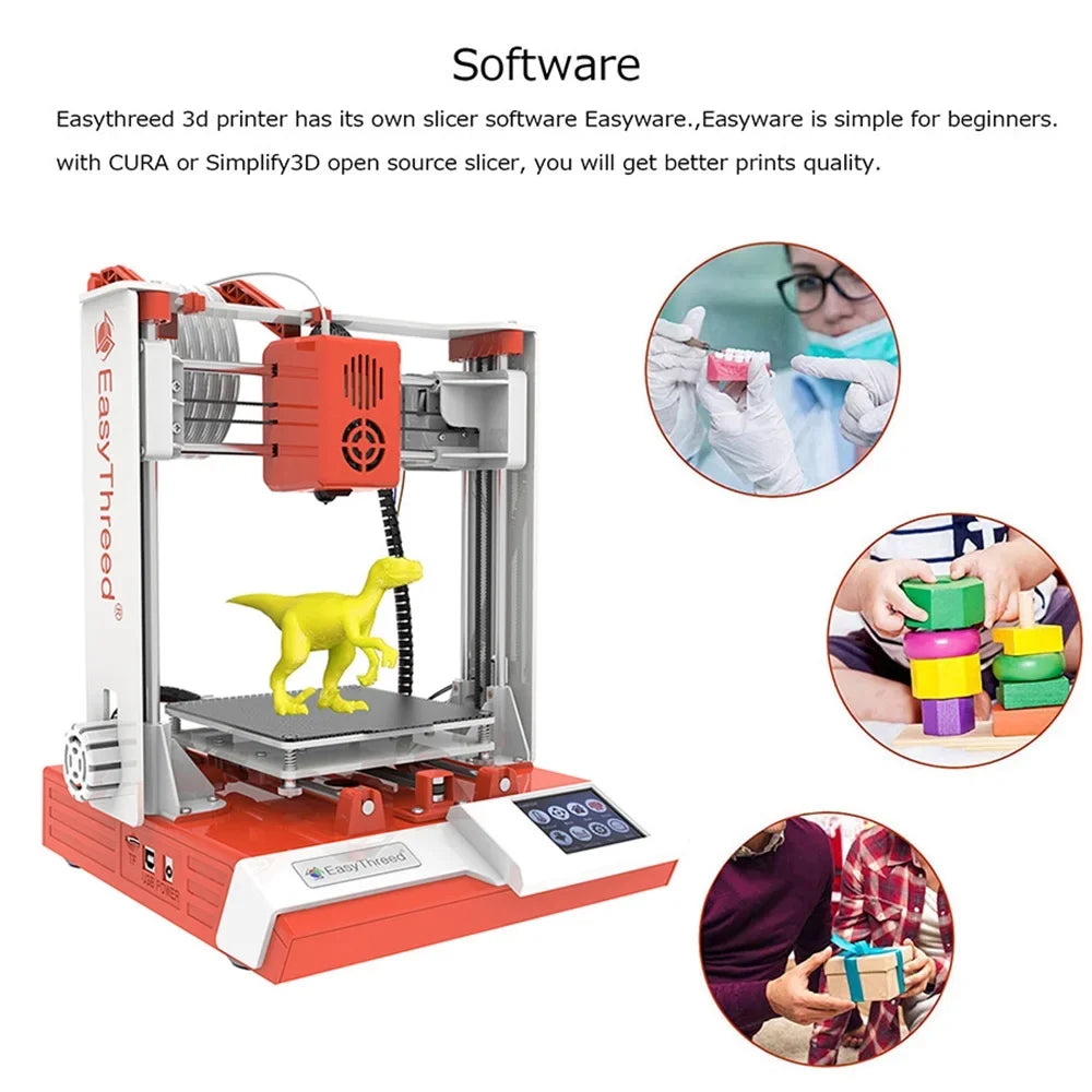 EasyThreed 3D printer,Print Size Removable K6 Plus 3d Printer 100x100x100mm/4x4x4inches Print With With Tf Size Removable With Removable With With Hine 100x100x100mm Print 3d-printer Siuke K6 Buzhi
