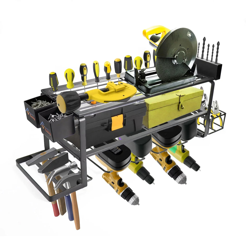 Make It Easy Super Power Tool Organizer Steel Heavy Duty Floating Tool Shelf 10 in All