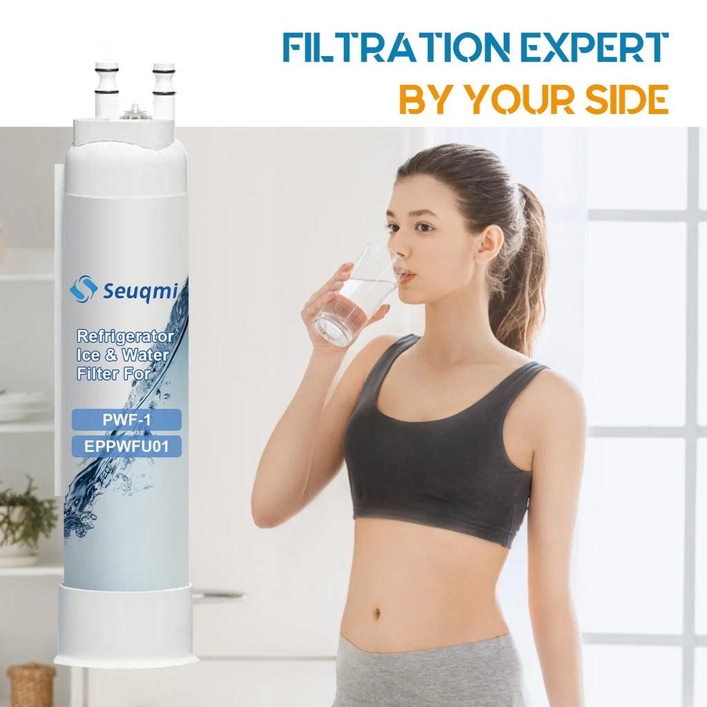 2Pack Seuqmi brand water and ice filters are compatible with Frigidaire®PurePour PWF-1 FPPWFU01
